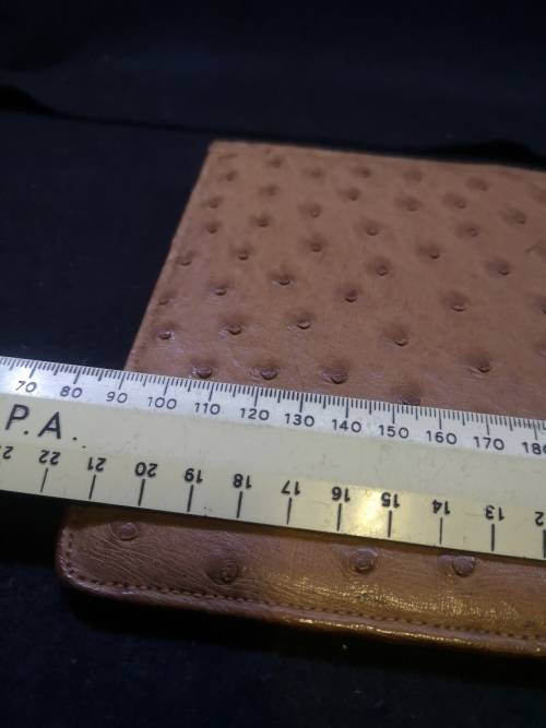 Genuine Ostrich leather folder