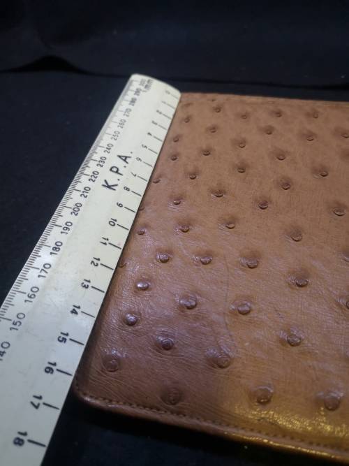 Genuine Ostrich leather folder