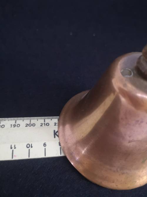 Copper bell with wooden handle