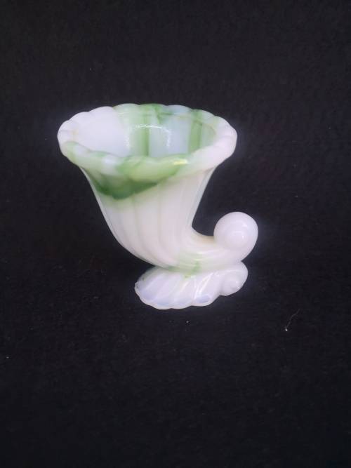 Vintage Akro Agate Raised urn - milk glass