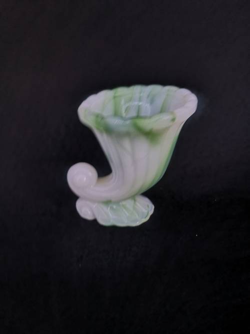 Vintage Akro Agate Raised urn - milk glass