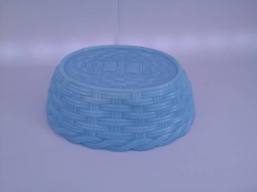 Blue Milk glass basket