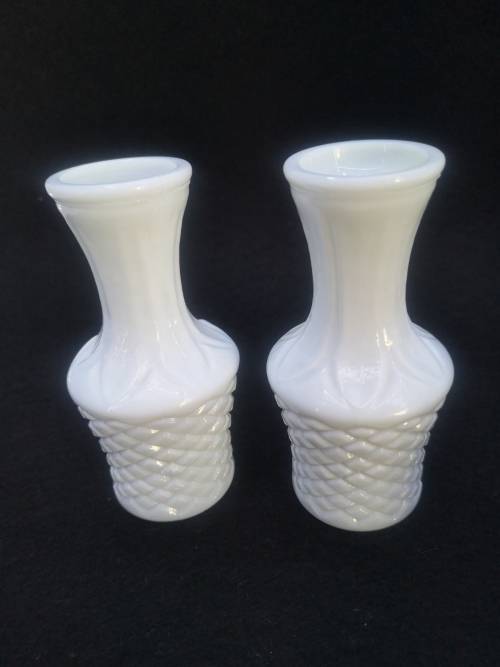 Milk glass vases