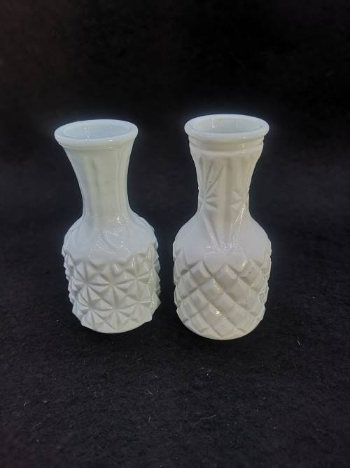 Milk glass vases