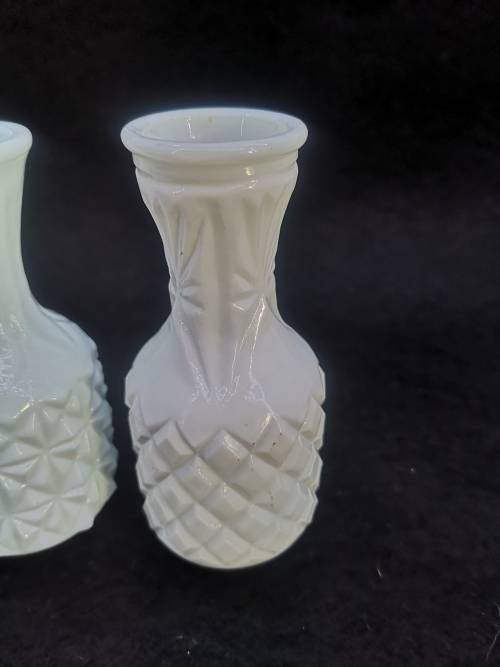 Milk glass vases