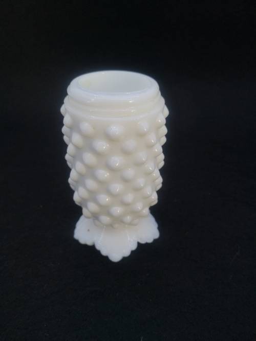 Milk glass hobnail item