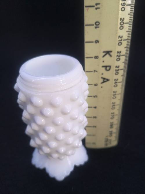 Milk glass hobnail item