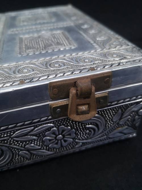 Indian handmade metal covered jewelry box
