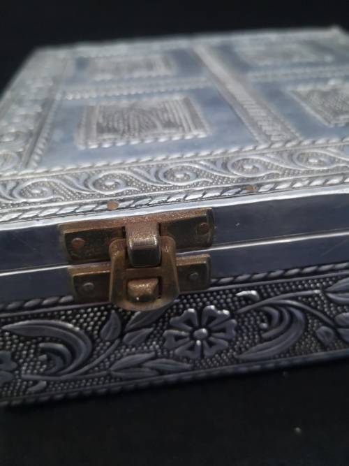 Indian handmade metal covered jewelry box