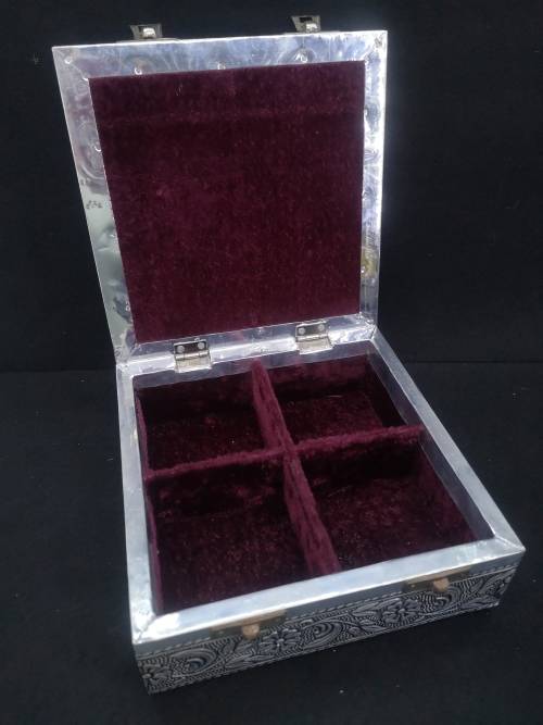 Indian handmade metal covered jewelry box