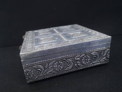 Indian handmade metal covered jewelry box
