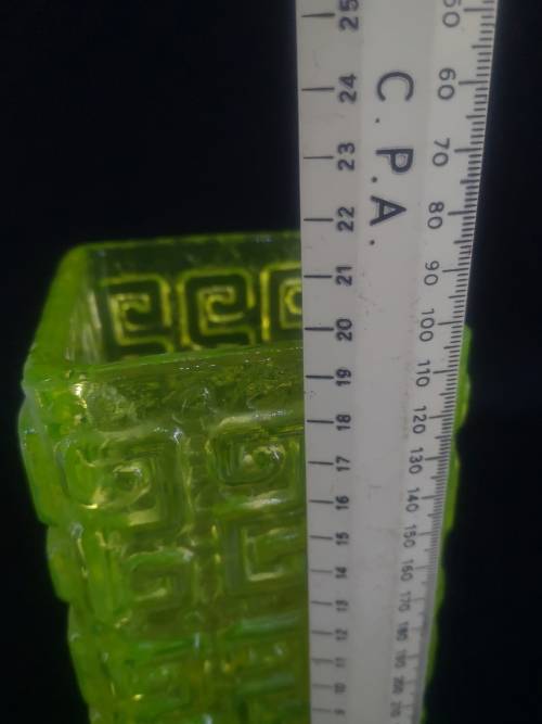 Uranium Vaseline glass vase -  heavy!