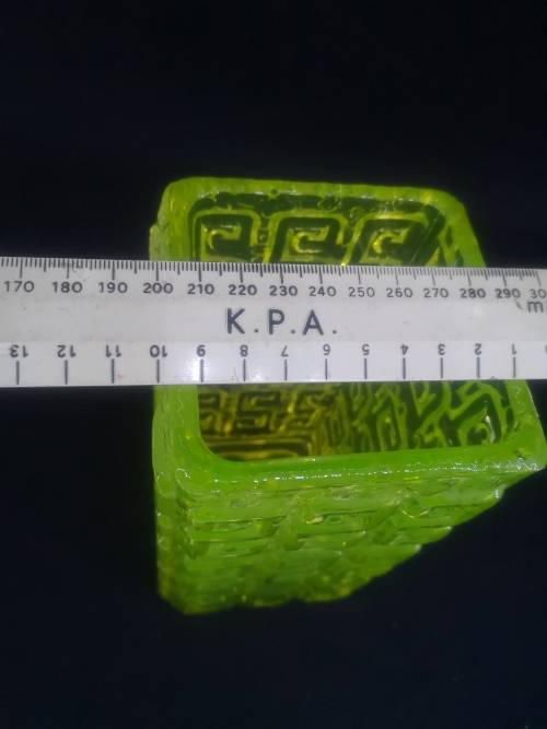 Uranium Vaseline glass vase -  heavy!