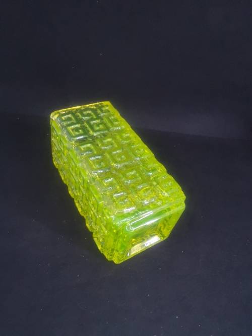 Uranium Vaseline glass vase -  heavy!