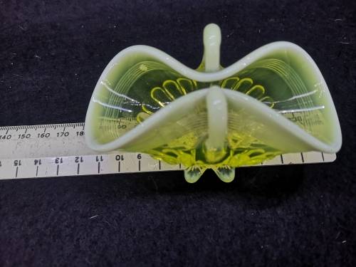 Vaseline glass - uranium glass basket
