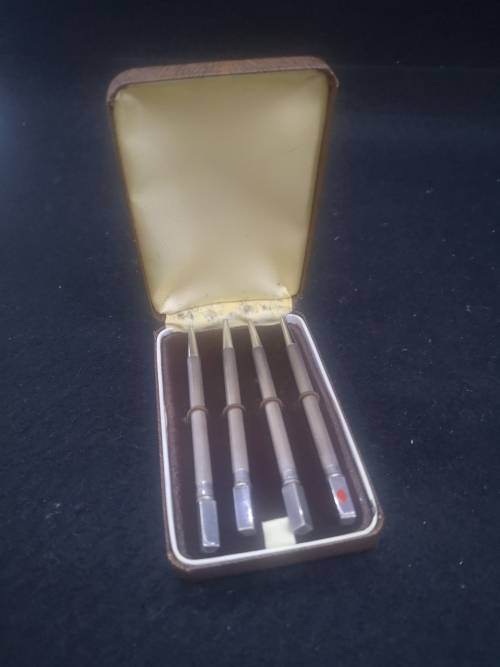 Vintage English sterling silver Bridge pencils boxed