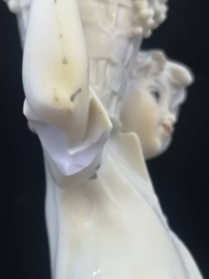 Vintage Florence sculpture D`arte by Guiseppe Armani 1982 - Boy with grapes - note chip on elbow