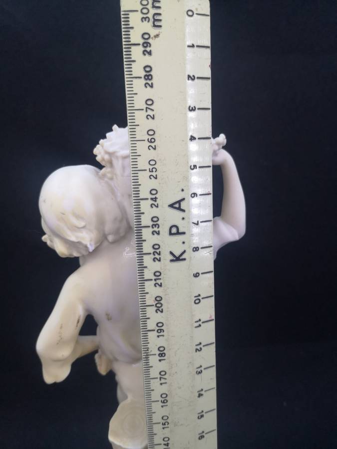 Vintage Florence sculpture D`arte by Guiseppe Armani 1982 - Boy with grapes - note chip on elbow