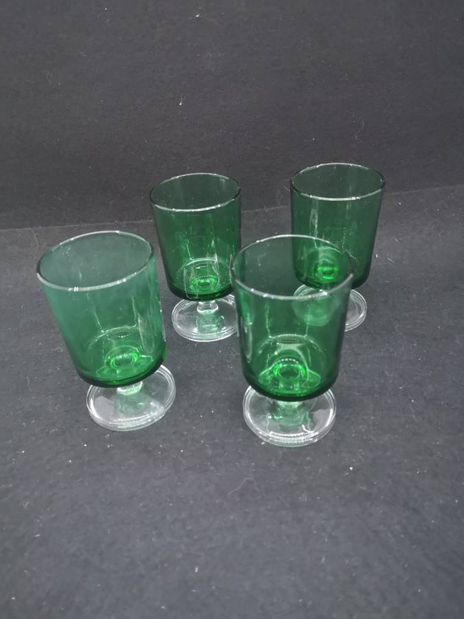 Green Vintage Luminarc glasses set of 4