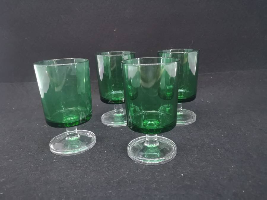 Green Vintage Luminarc glasses set of 4