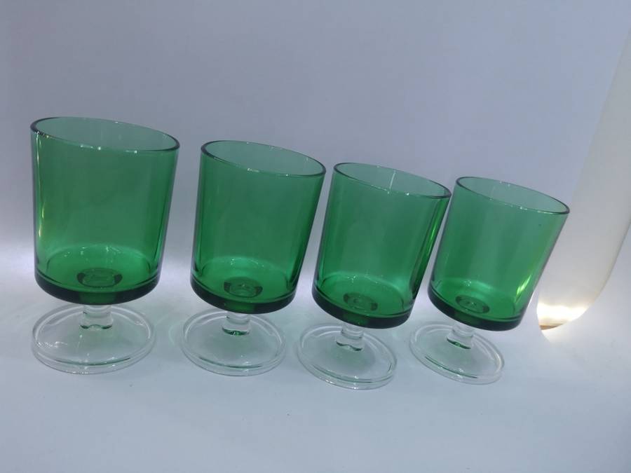 Green Vintage Luminarc glasses set of 4