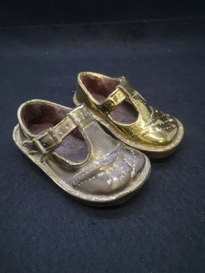 Vintage bronzed girl shoes