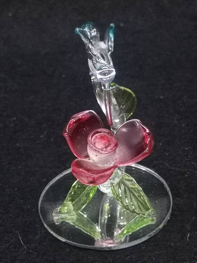 Glass sugar bird ornament