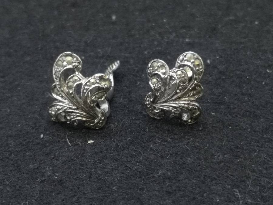 Marcasite clip on earrings