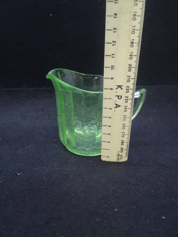 Uranium glass milk jug