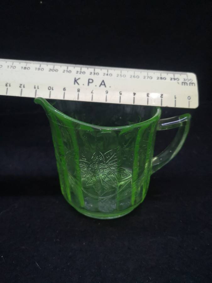 Uranium glass milk jug