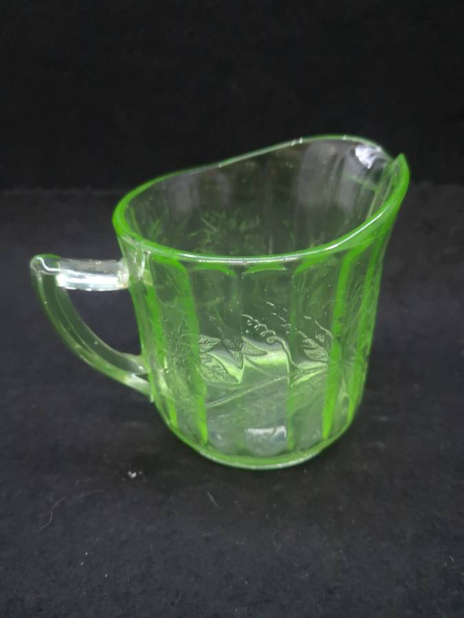 Uranium glass milk jug