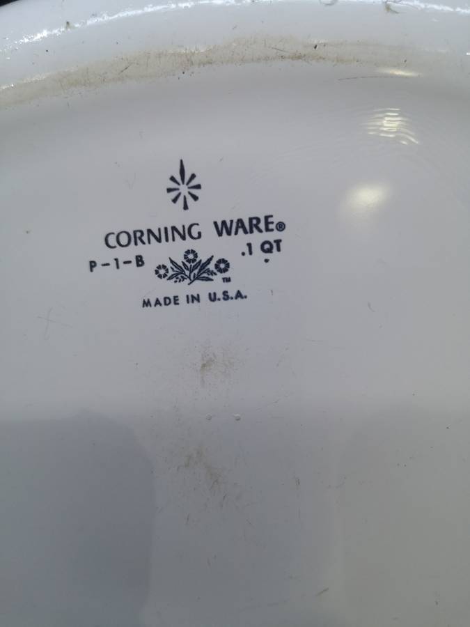 Blue Cornflower Corning Ware P-1-B Made in USA