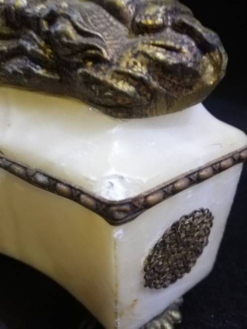 Angel and marble lamp