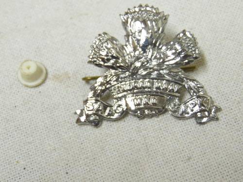 SA ARMOUR CORPS CHROME CAP BADGE WITH LUGS