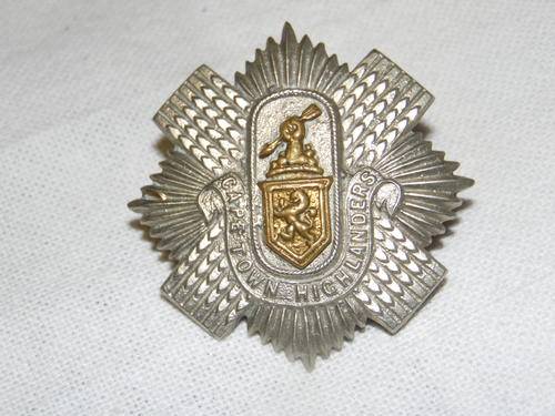 CAPE TOWN HIGHLANDERS GLENGARRY BADGE WORN 1902 - TODAY ALL LUGS