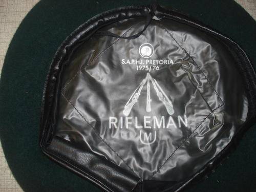 Beret Green (S.A.P.H.I PRETORIA) 1975/76 RIFLEMAN size 58  NEW