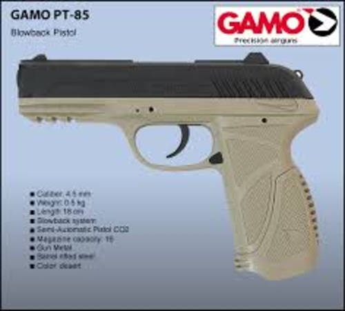 Gamo PT-85 Desert Limited Edition 4.5mm Co2 Pellet Blowback Pistol. Extra Mag, Gamo Soft case ++++++