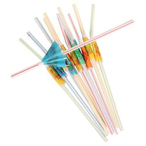 12 piece Pack of  DRINKING STRAWS WITH UMBRELLA