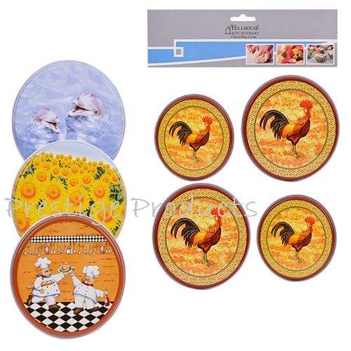 4 PLATE PATTERNED / PRINTED STOVE BURNER COVERS ASSORTED DESIGNS