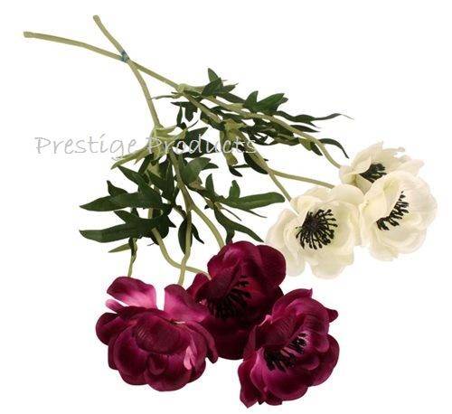REALISTIC LOOKING - Anemone Spray - 3 Heads - 53cm