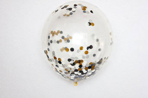 "TUXEDO" CONFETTI BALLOON [BLACK/GOLD/SILVER/WHITE]