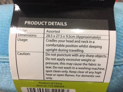 1 x Travellers Neck Cushion  U Shape Travel Pillow MEMORY FOAM