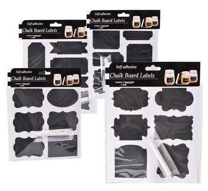 1 X PACK of CHALK STICKERS with CHALK [6 stickers in a pack] Assorted only