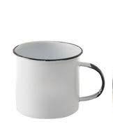 MUG ENAMEL 8cm WHITE - Pack of 6