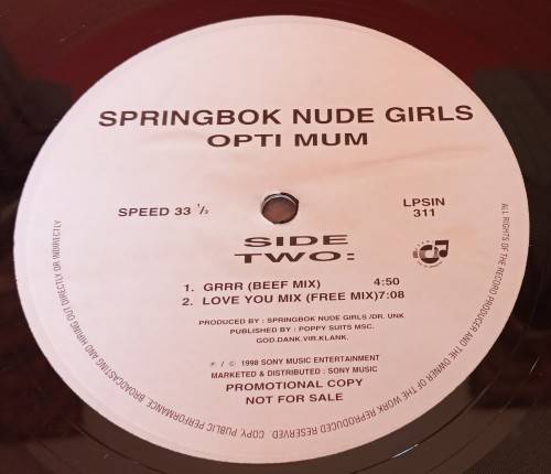 Springbok Nude Girls- Opti Mum- 12`` Limited Edition PROMO- 1998 - RARE!