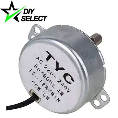Motor Gear 220V AC Silver 5-6RPM 4W 50mm Dia x 20mm **LOCAL STOCK**