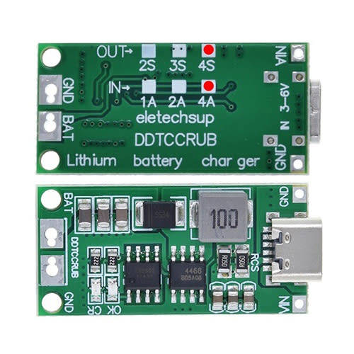 Battery 18650 Charger 4S 4A Step Up (3-6V to 16.8V) Type-C **LOCAL STOCK**