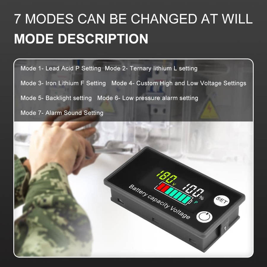 Battery Voltage, Capacity, Percentage, Temperature, Power Meter DC 8 to 100V **LOCAL STOCK**