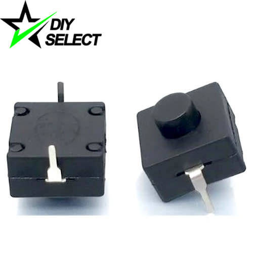 Switch Push Button BLACK Square 12mm 2 Pin On-Off **LOCAL STOCK**