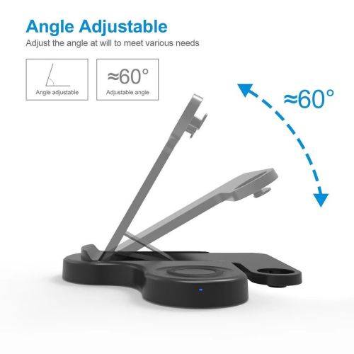 Hoco 3 in1 Wireless Charger 15W Fast Charging Station For iPhone,watch and EarPods